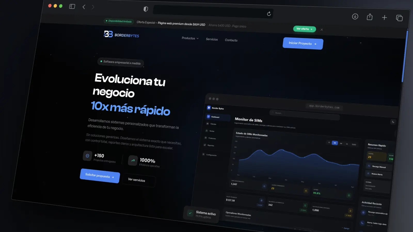 Vista del proyecto BorderBytes — captura 1